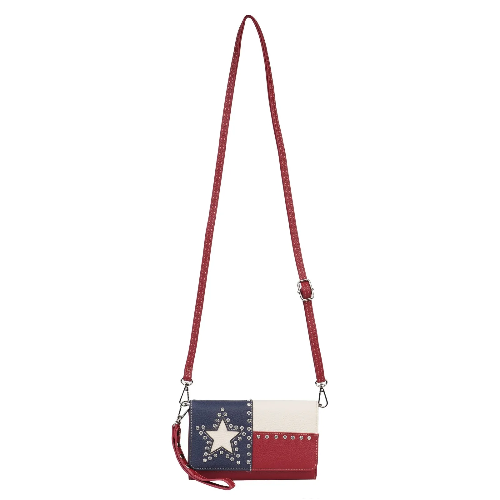 Montana West Texas Pride Studs Crossbody Wristlet