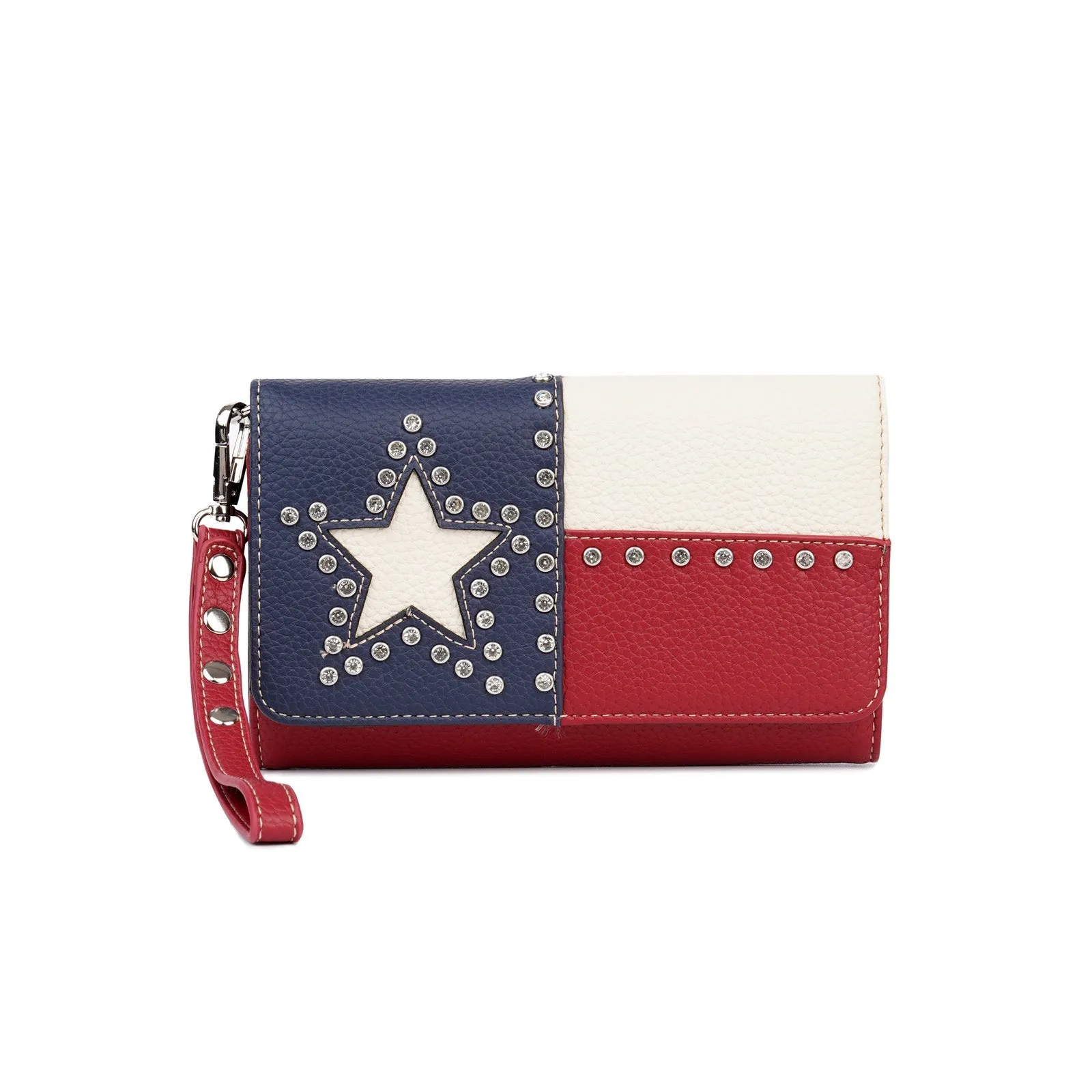 Montana West Texas Pride Studs Crossbody Wristlet