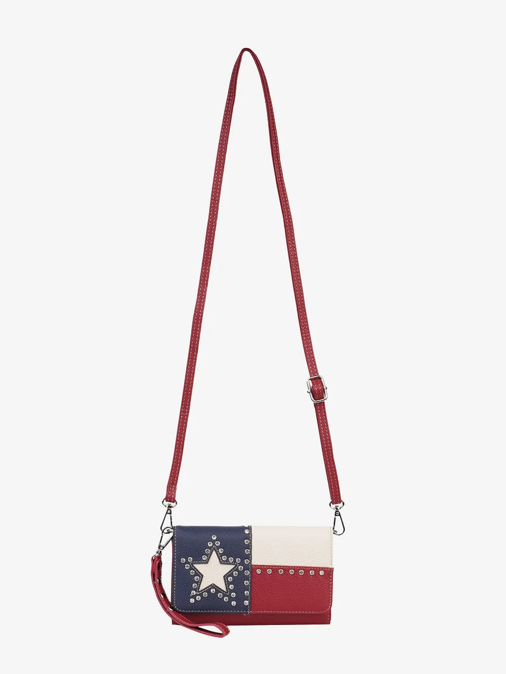 Montana West Texas Pride Studs Crossbody Wristlet