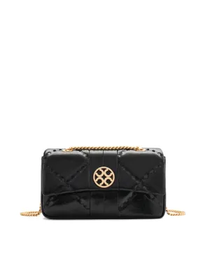 Mosaic Diamond Chain Bag - Black