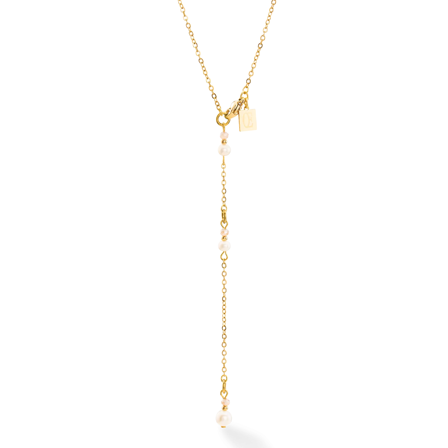 Necklace Y Fairy Freshwater Pearl  gold