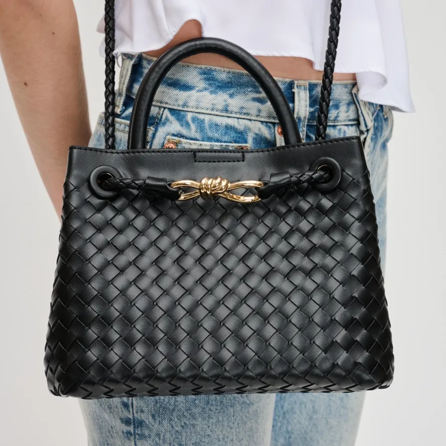 NEW!! Icon Woven Bow Purse in Black or Cream