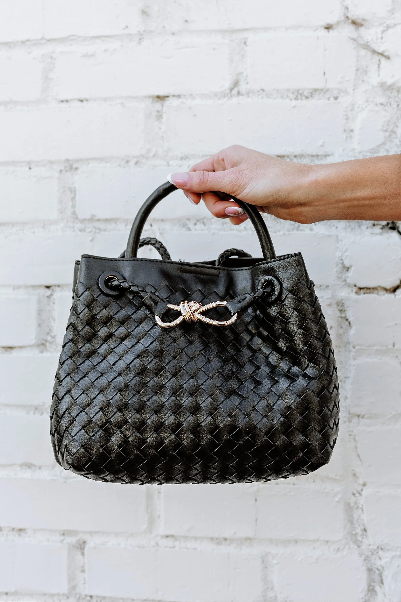 NEW!! Icon Woven Bow Purse in Black or Cream