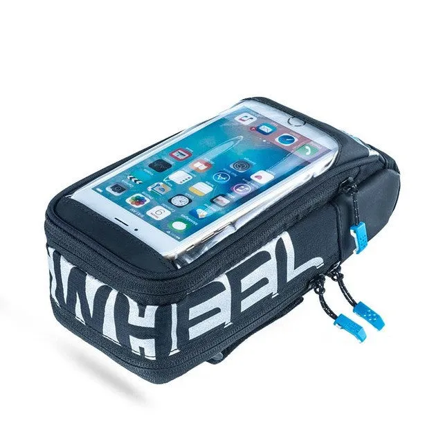 New ROSWHEEL Bicycle Bags Panniers MTB Road Bike Bag Touch Screen Cycling Front Tube Frame Handlebar Bag For Below 5.7" Phone