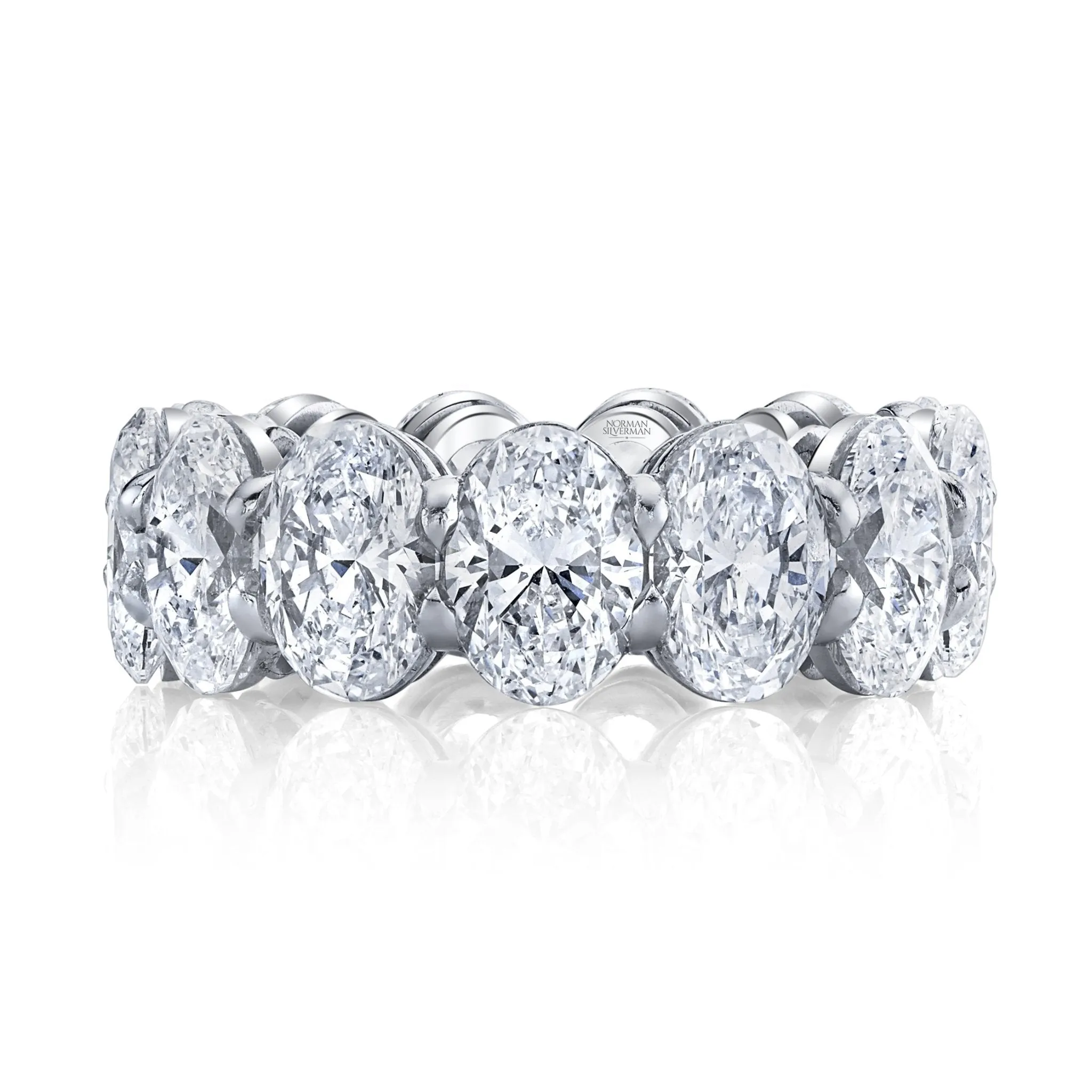 Oval Cut Diamond Platinum Eternity Band