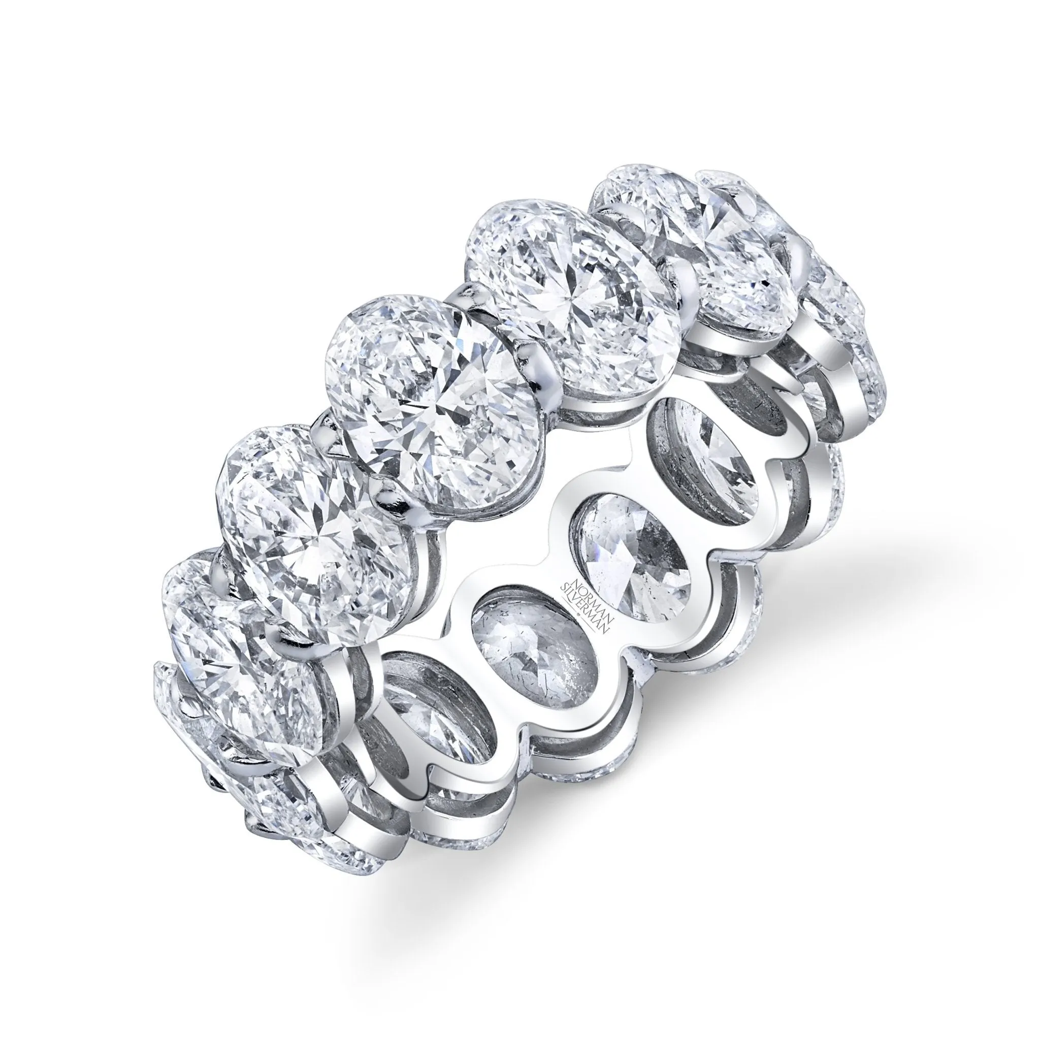 Oval Cut Diamond Platinum Eternity Band