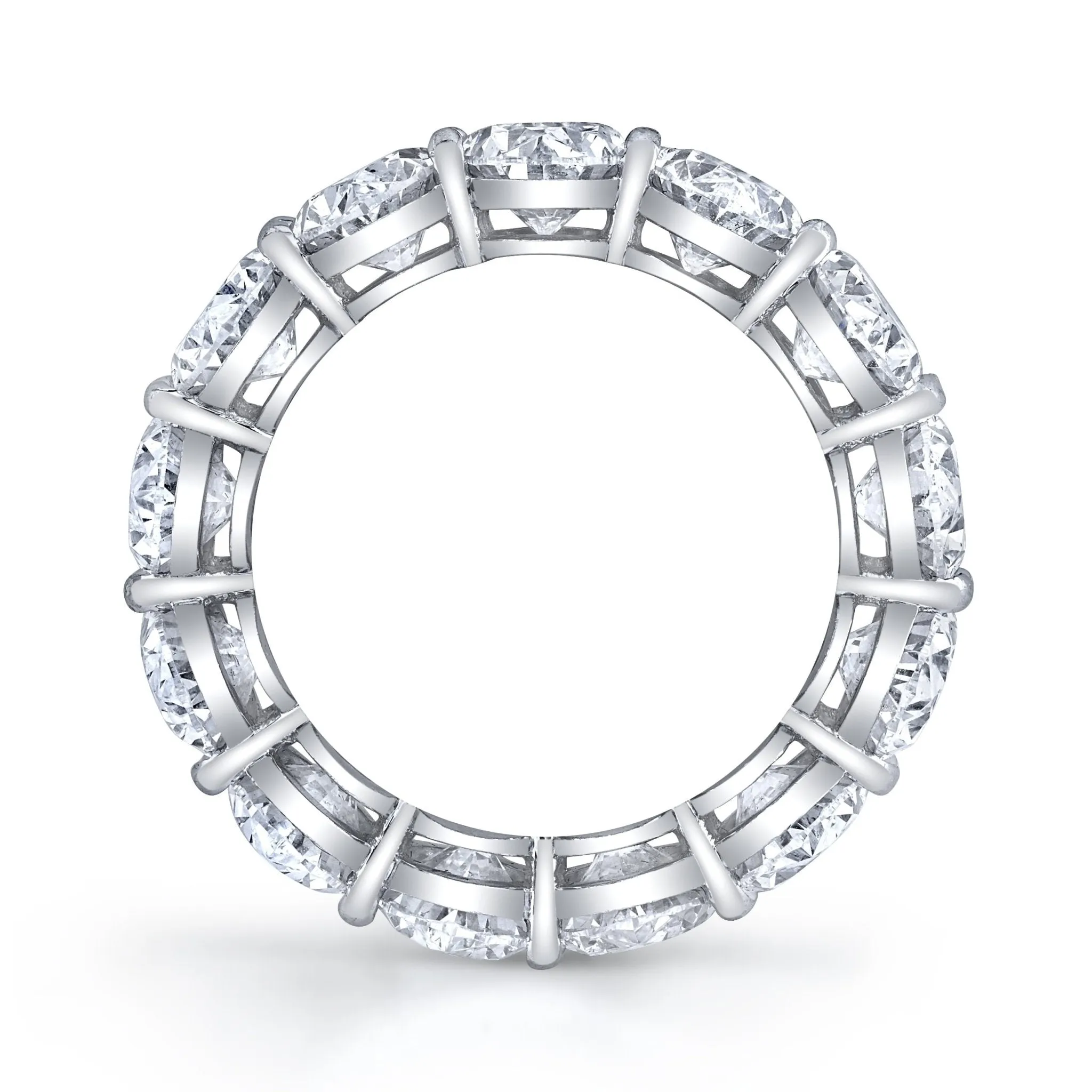 Oval Cut Diamond Platinum Eternity Band