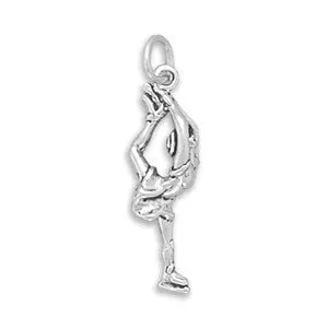 Oxidized 3D Ice Skater Charm