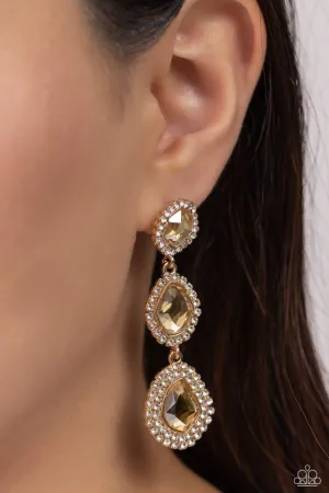 Paparazzi Earring ~ Prove Your ROYALTY - Gold