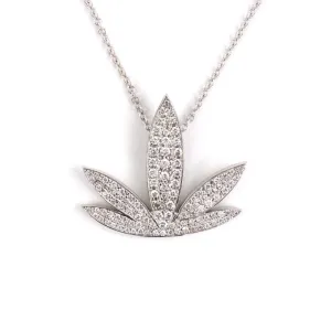 Pavé Diamond Leaf Pendant Necklace