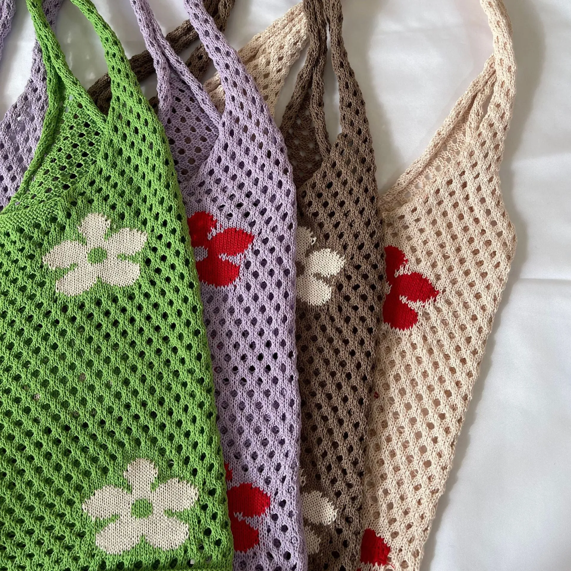 Paziye Floral Pattern Crochet Tote Bag