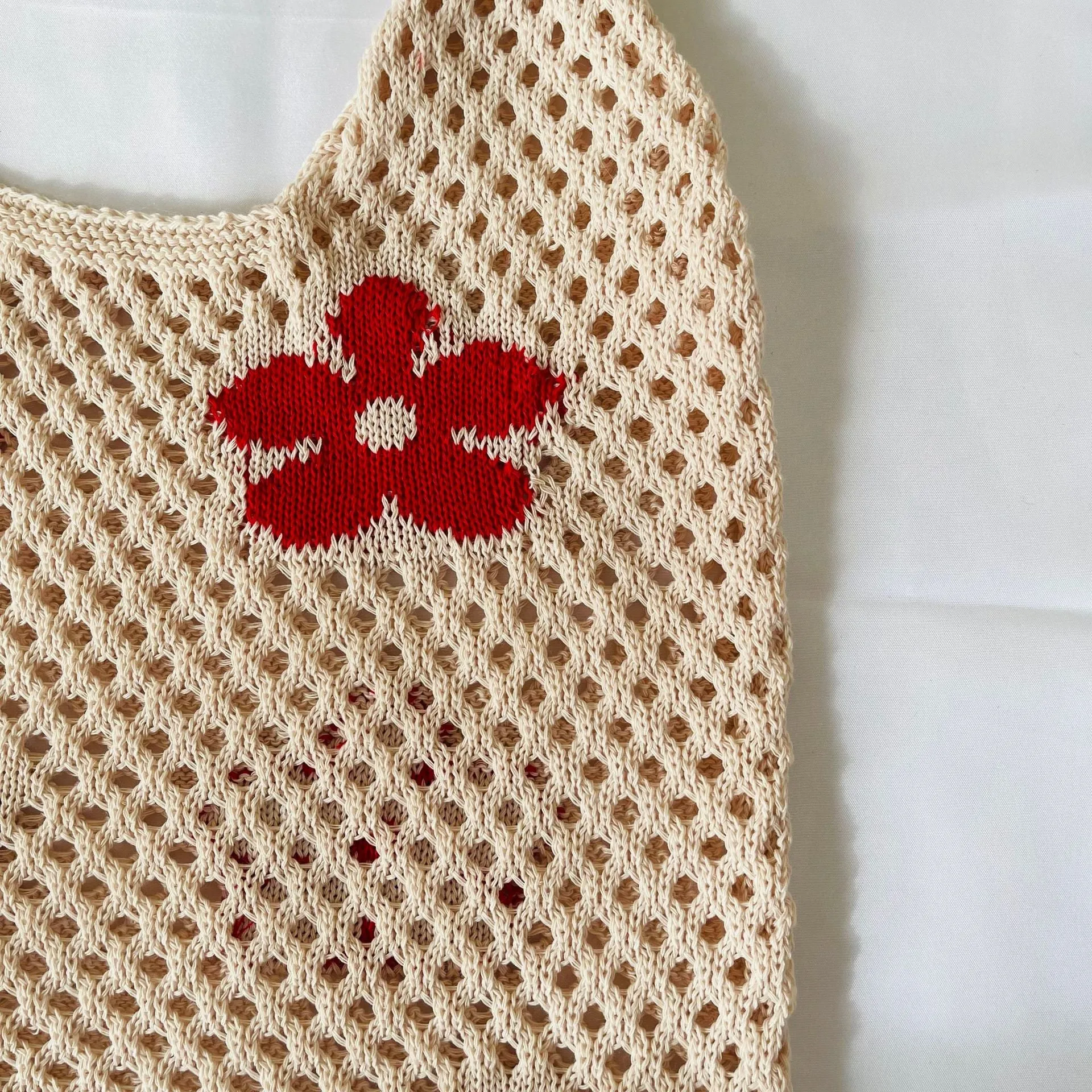 Paziye Floral Pattern Crochet Tote Bag