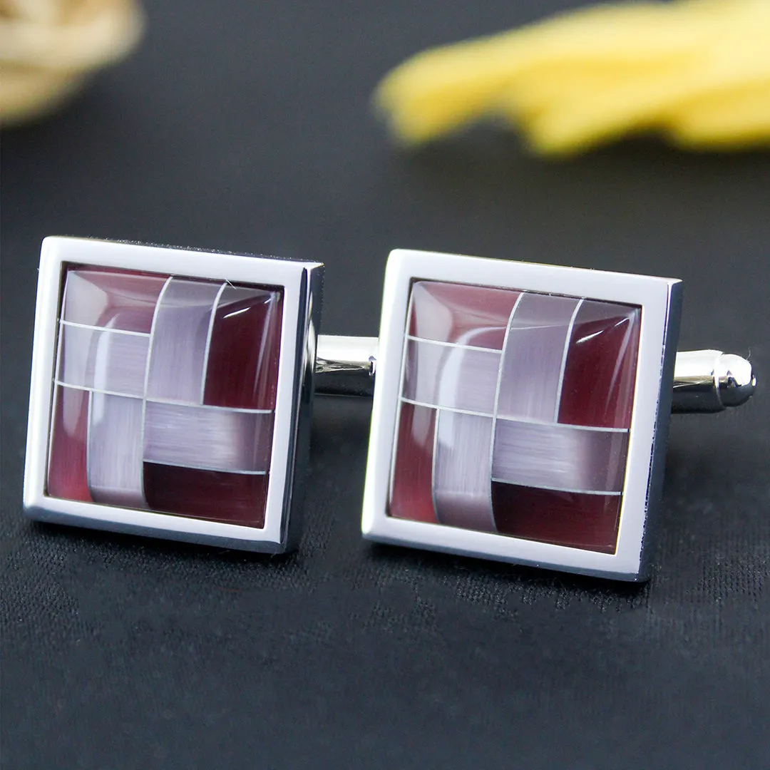 Peluche Regal Burgundy Cufflinks