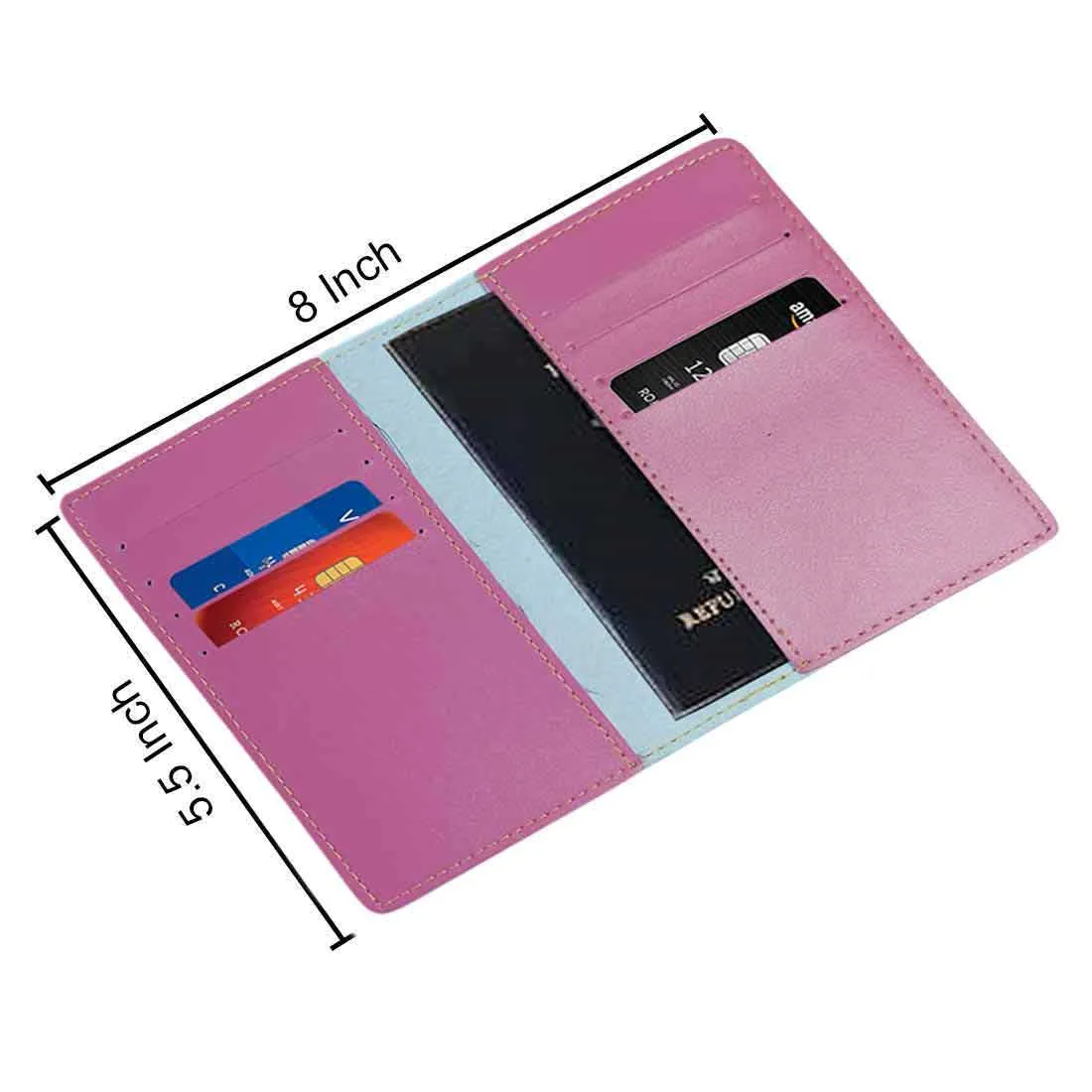 Personalized Passport Cover PU Leather Holder for Passports-Arrival Stamps