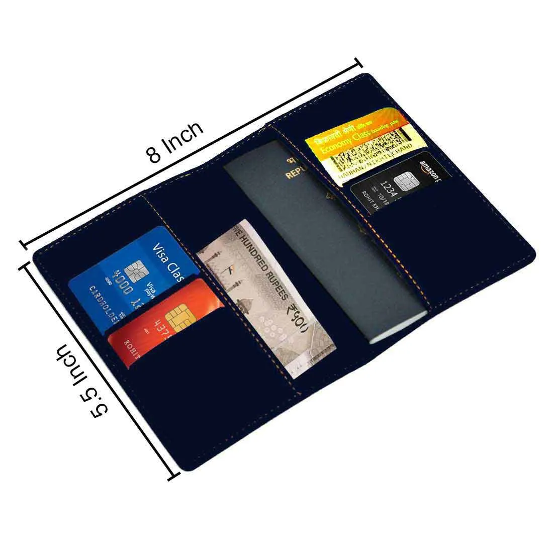 Personalized Passport Cover PU Leather Holder for Passports-Arrival Stamps