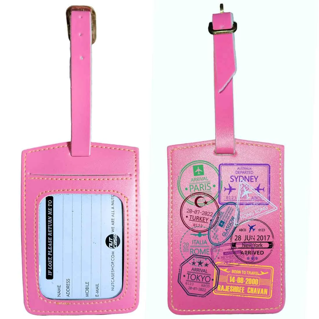 Personalized Passport Cover PU Leather Holder for Passports-Arrival Stamps