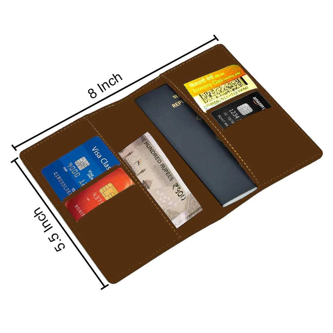 Personalized Passport Cover PU Leather Holder for Passports-Arrival Stamps