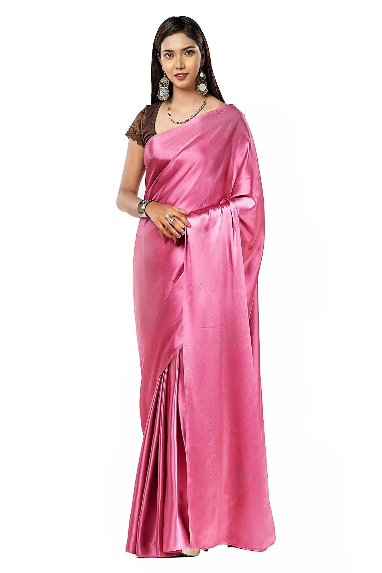 Pink satin silk ensemble