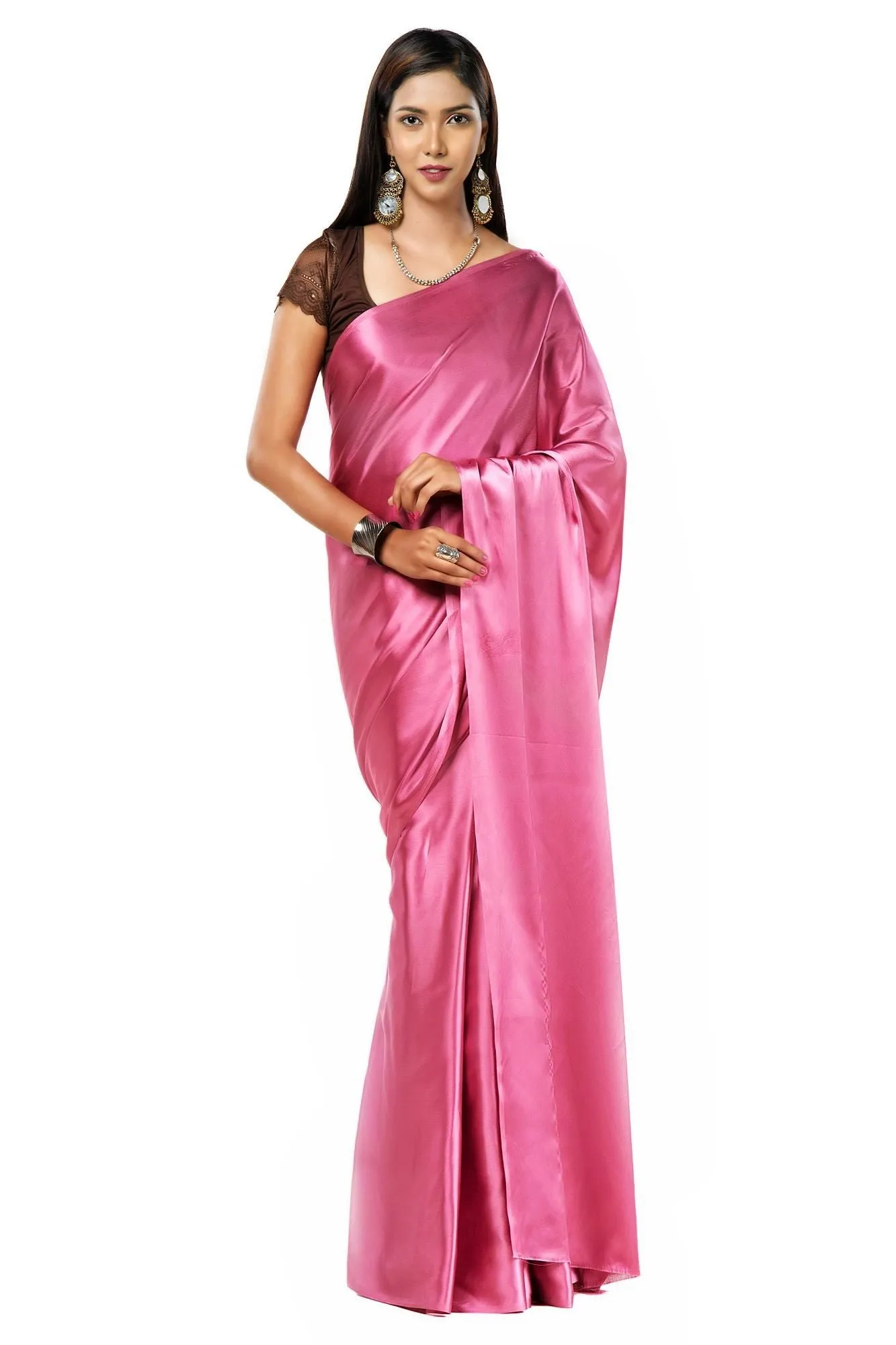 Pink satin silk ensemble