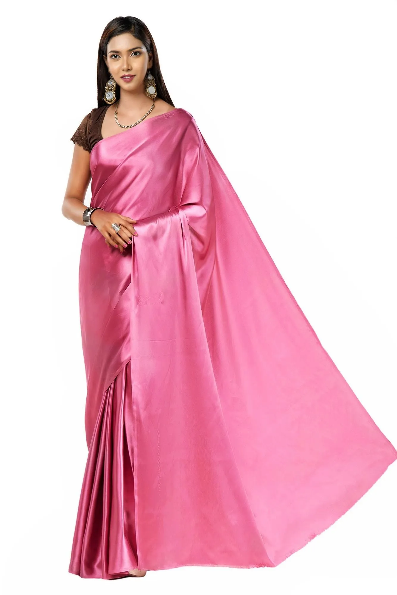 Pink satin silk ensemble