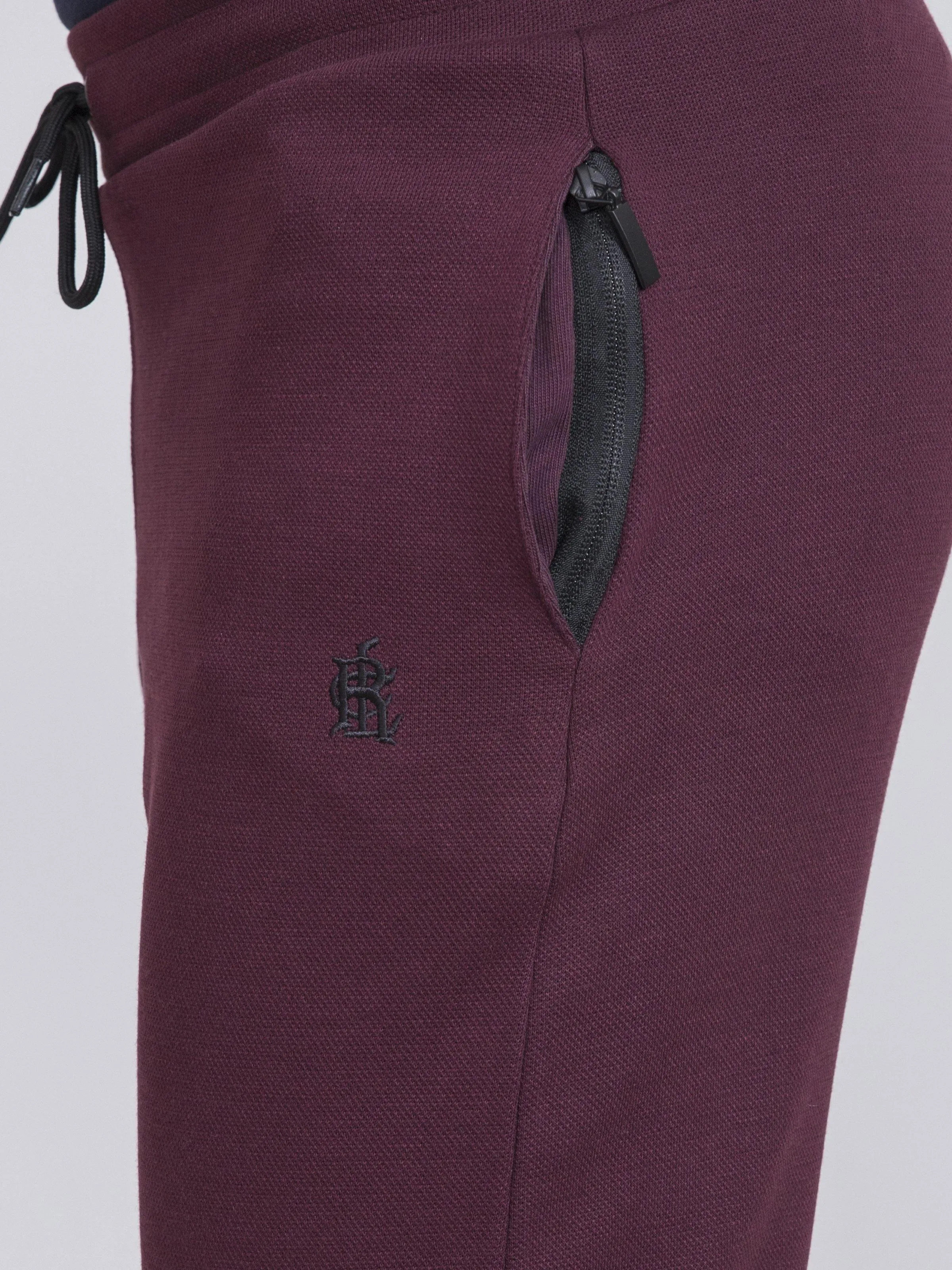 PIQUE INTERLOCK  SLIM FIT MAROON TROUSER