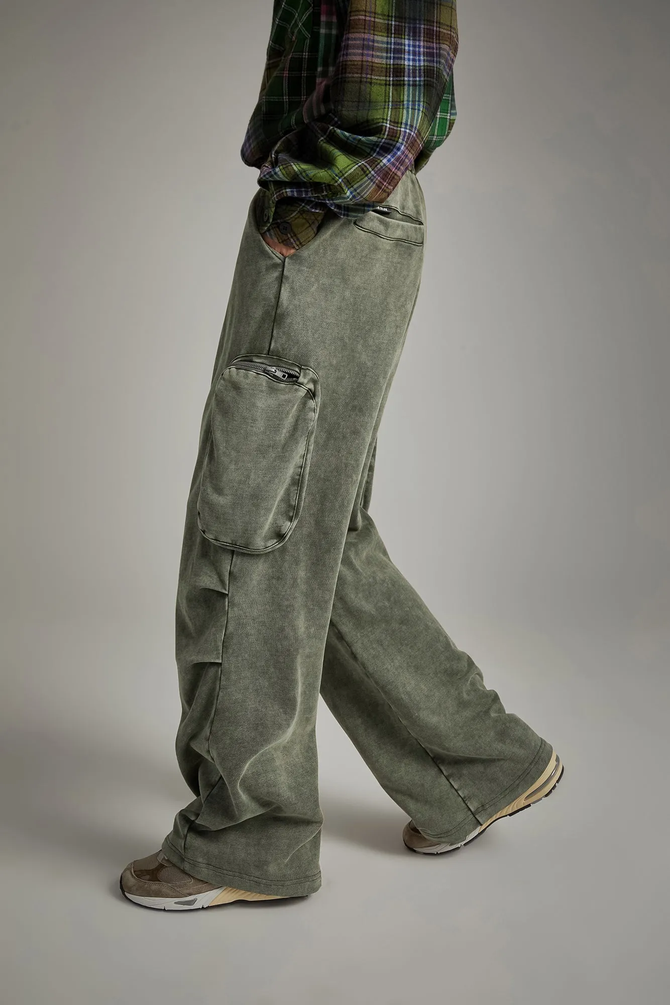 Pocket Wide Casual Pants