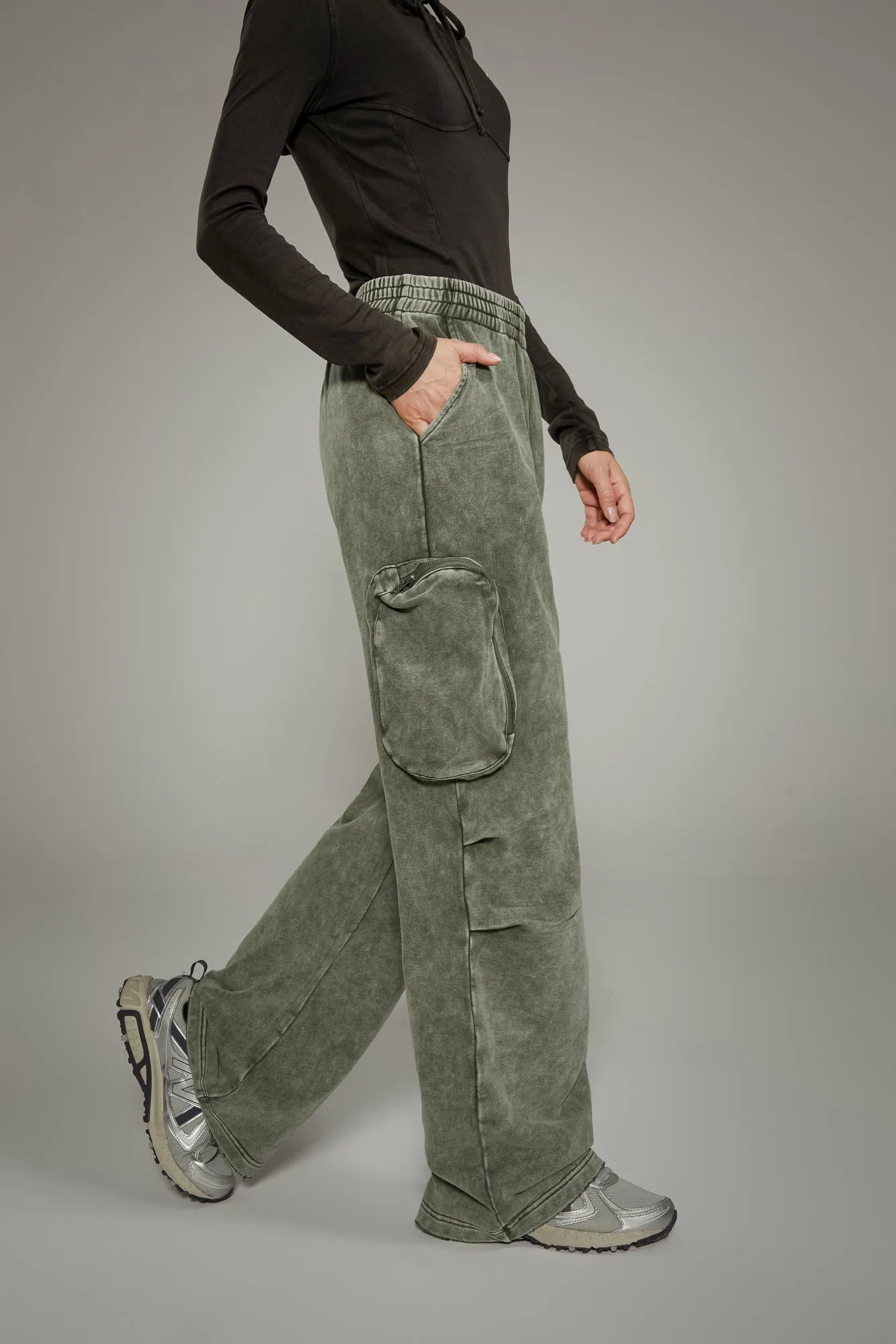 Pocket Wide Casual Pants