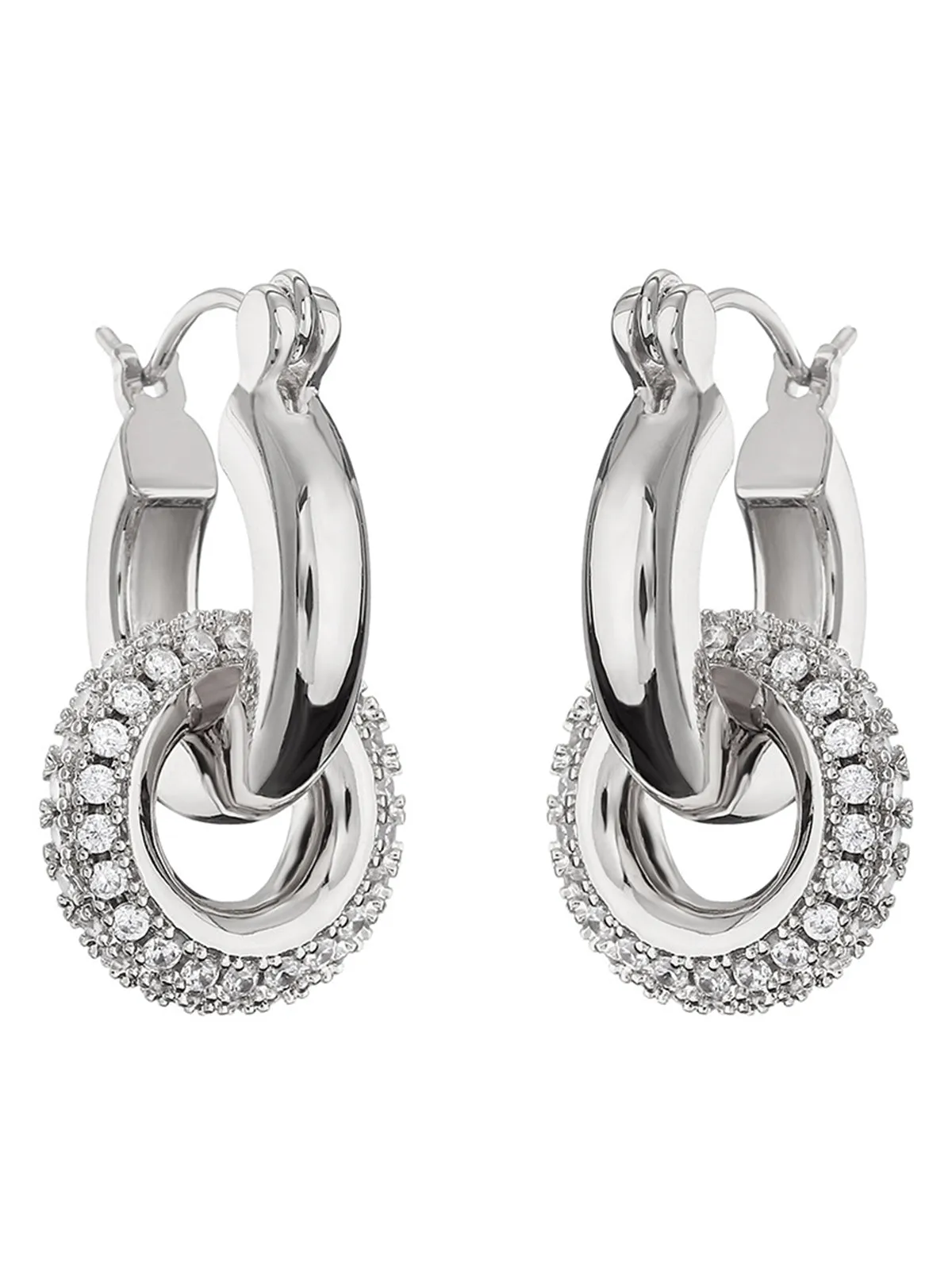 Polished Double Graceful Hoop Earrings