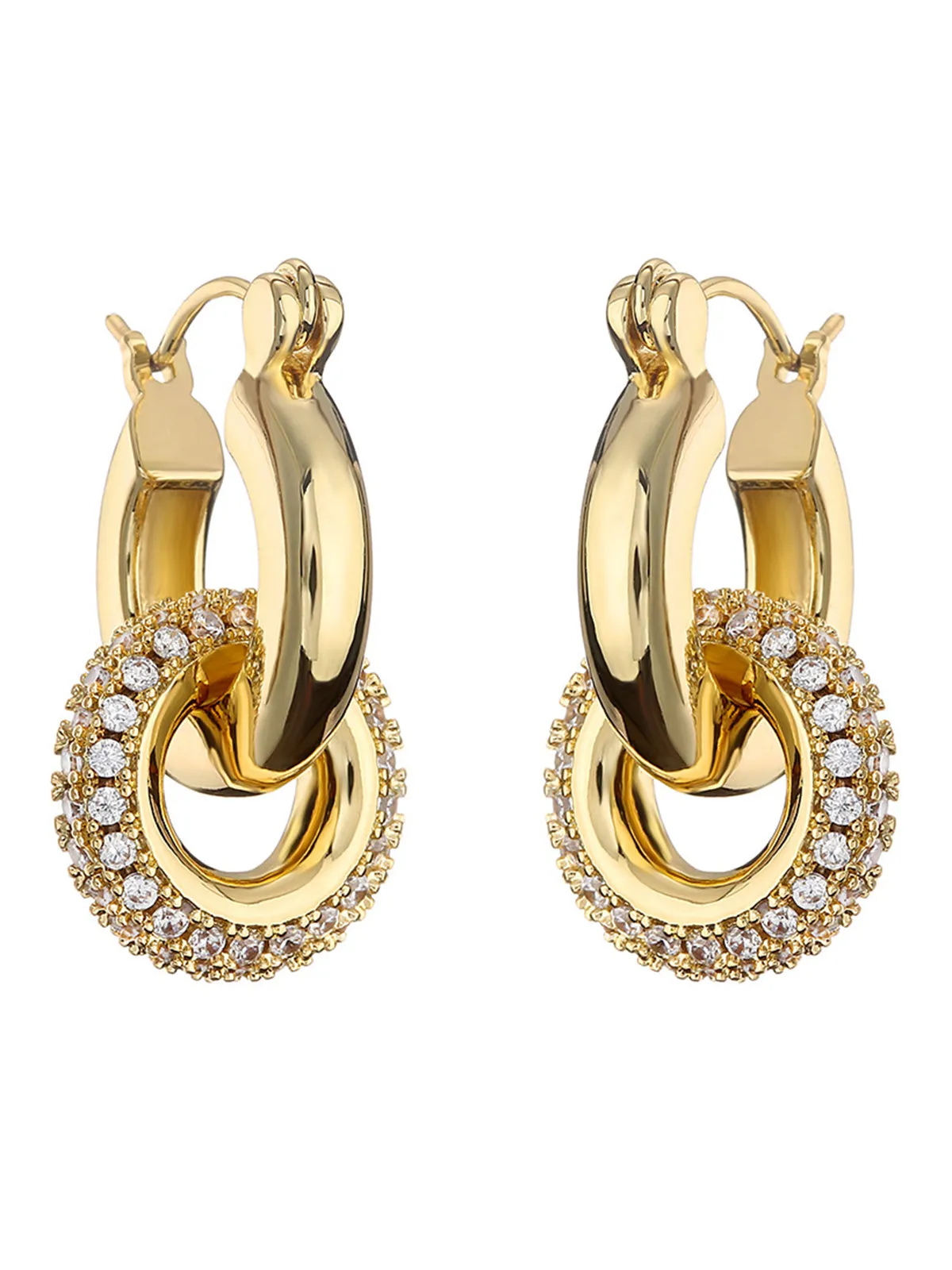 Polished Double Graceful Hoop Earrings