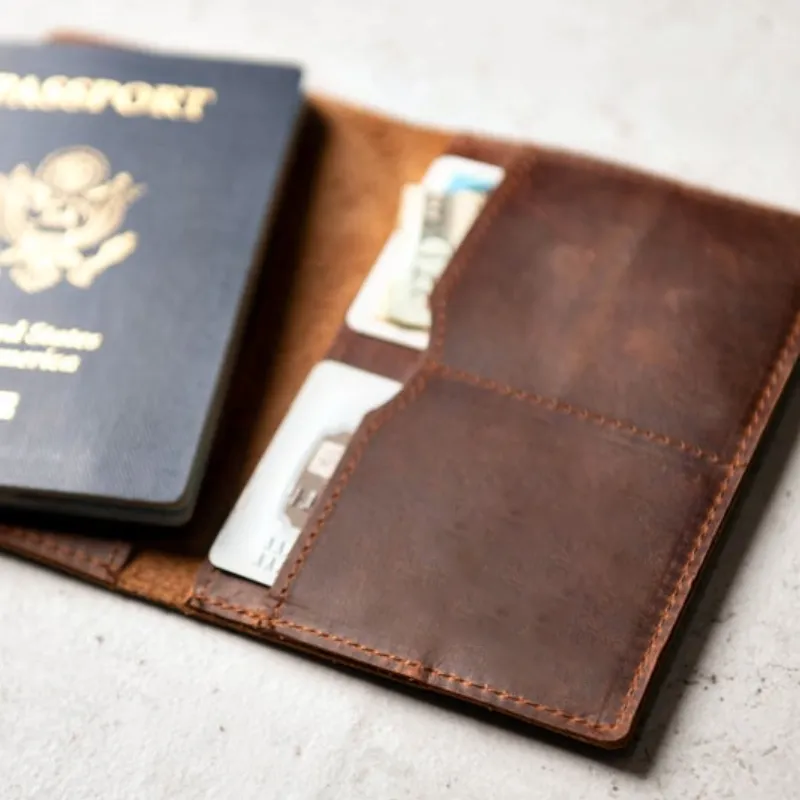 Priam Handmade Leather Passport Cover - High-Quality Travel Wallet