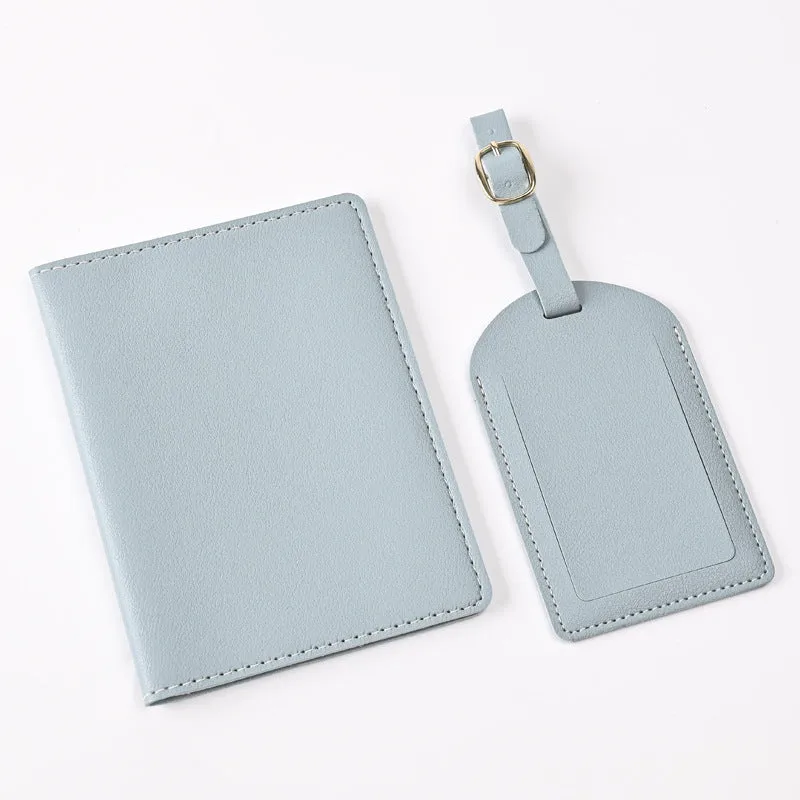 Pu Leather Bronzing Design Passport Holder Luggage Tag Suit Passport Case