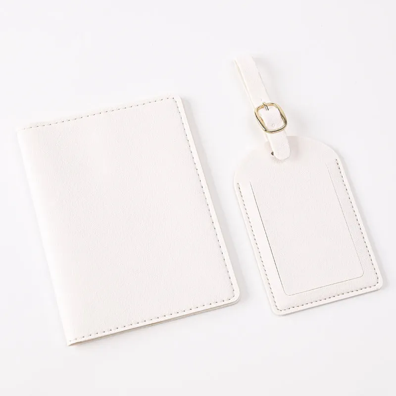 Pu Leather Bronzing Design Passport Holder Luggage Tag Suit Passport Case