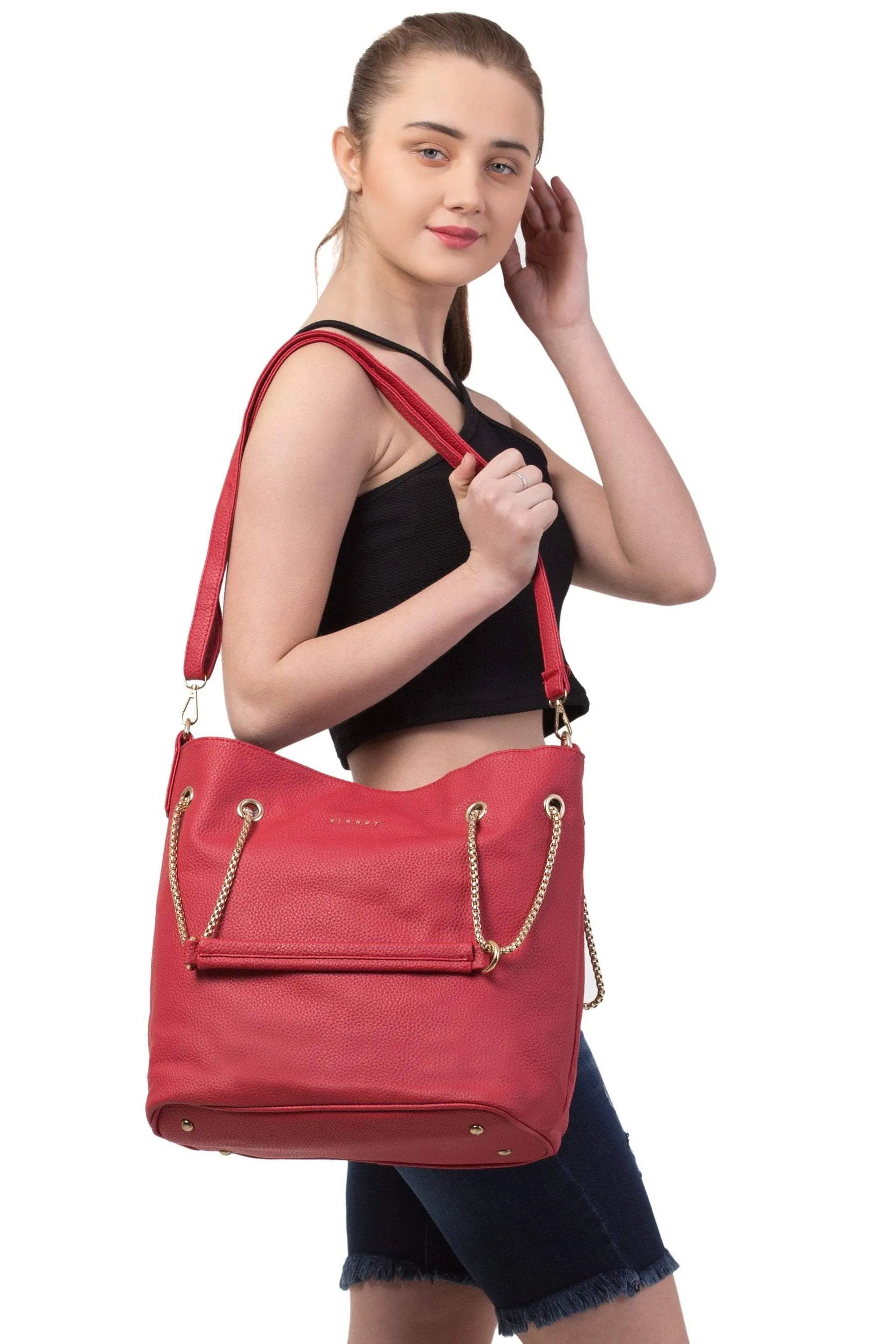 Red Chain Tote Bag