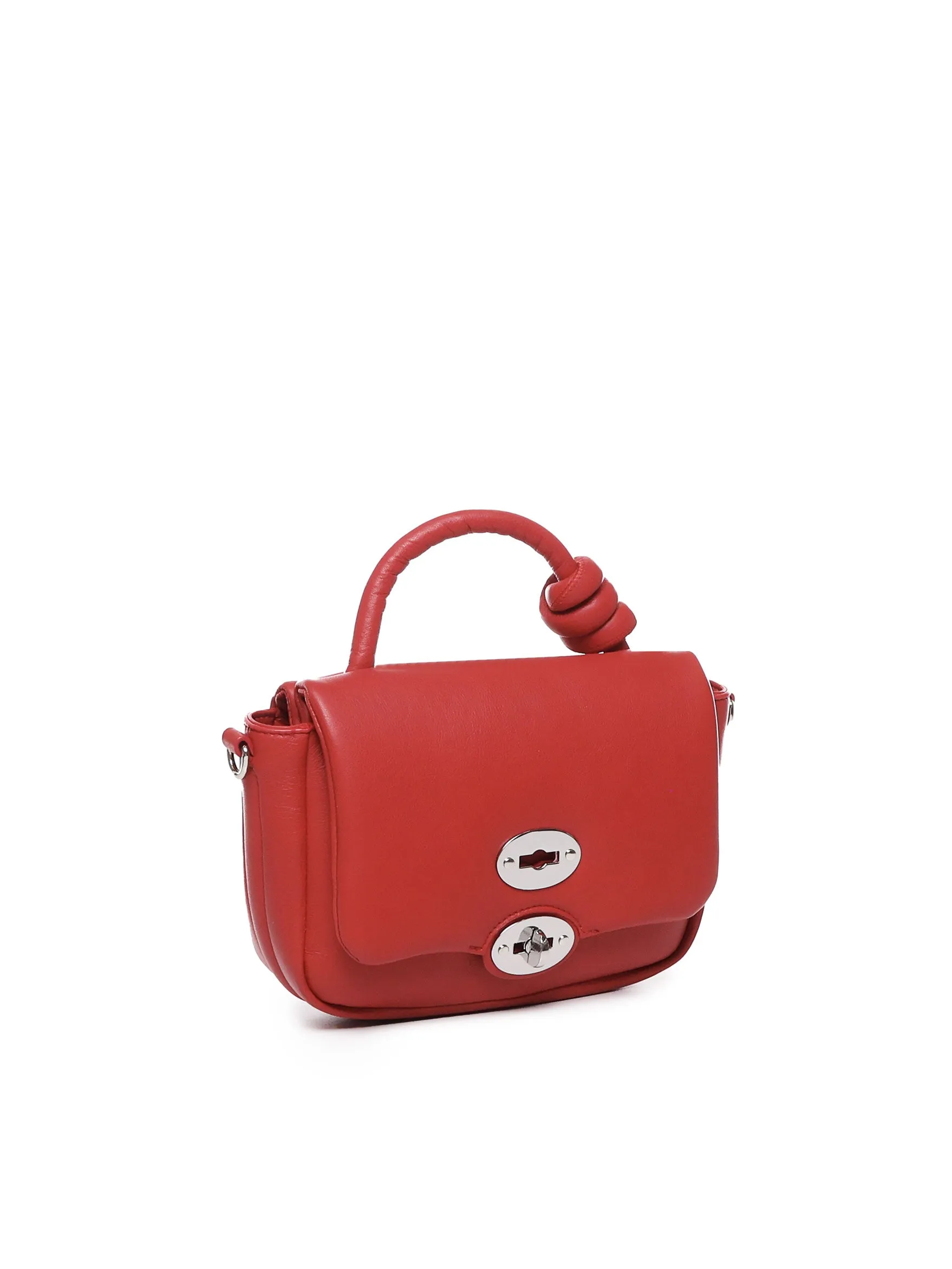 Red Valtellina Leather Flap Bag