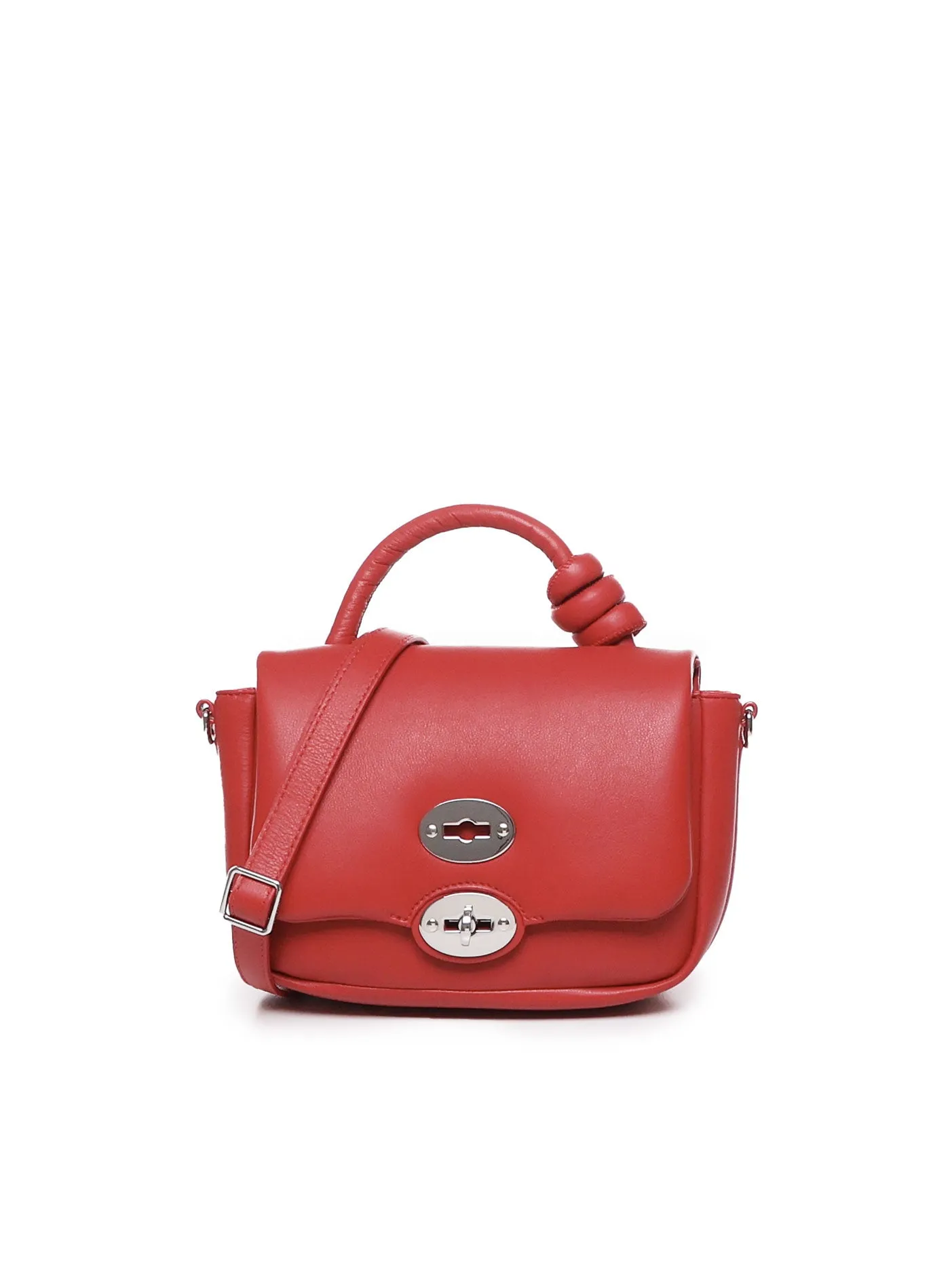 Red Valtellina Leather Flap Bag