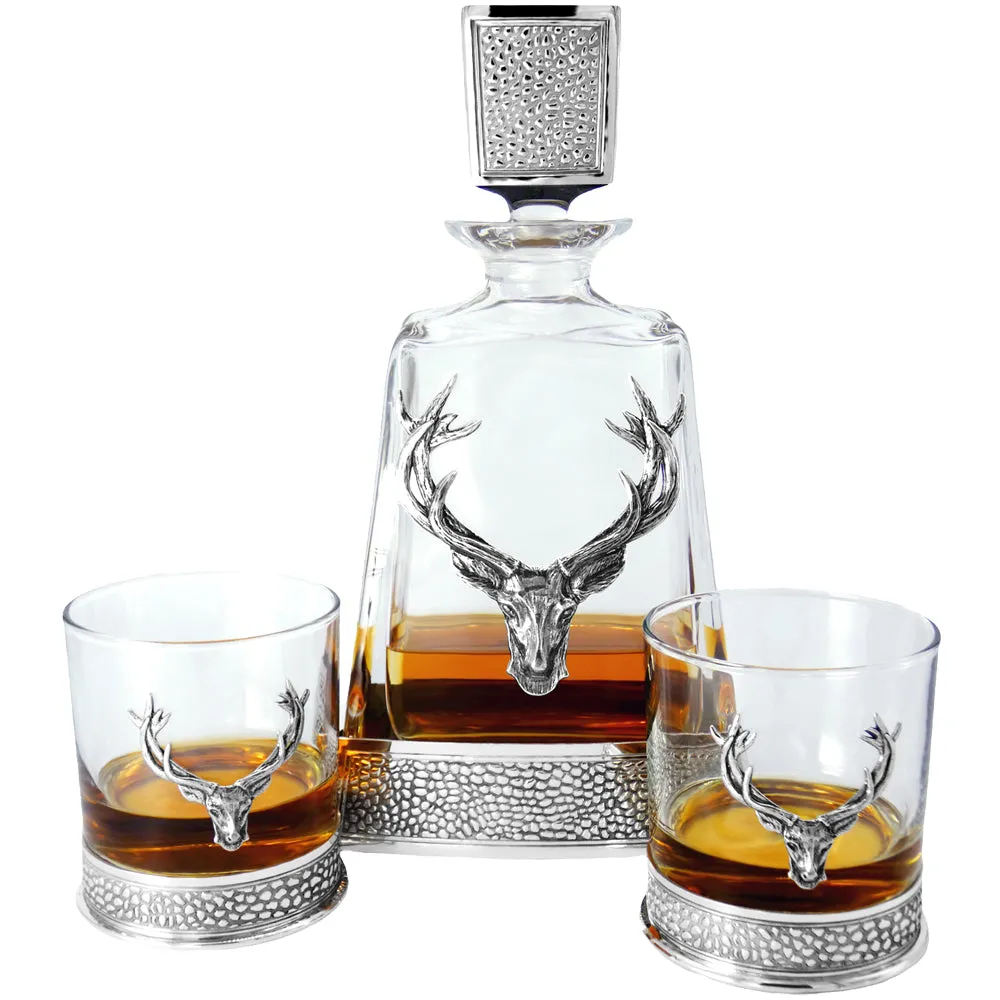 Regal 600ml Whisky, Wine & Spirits Stag Decanter Gift Set Includes 2x 11oz Regal Stag Tumblers