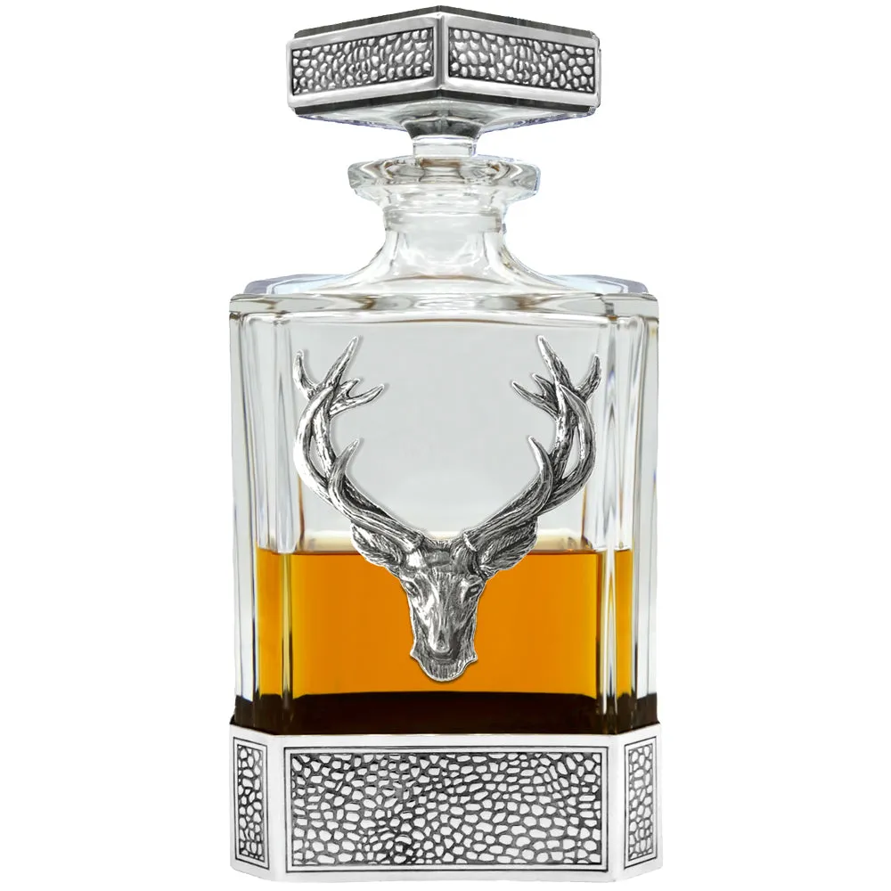 Regal 650ml Whisky, Wine & Spirits Stag Decanter Gift Set Includes 2x 11oz Regal Pewter Tumblers