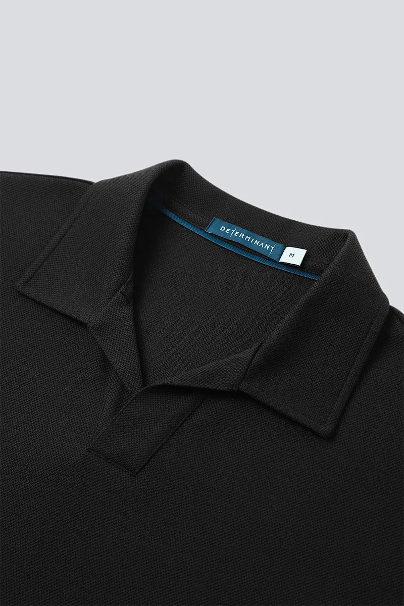 Regal Pique Buttonless Polo | Black BKFD01