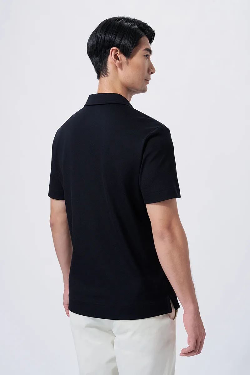 Regal Pique Buttonless Polo | Black BKFD01