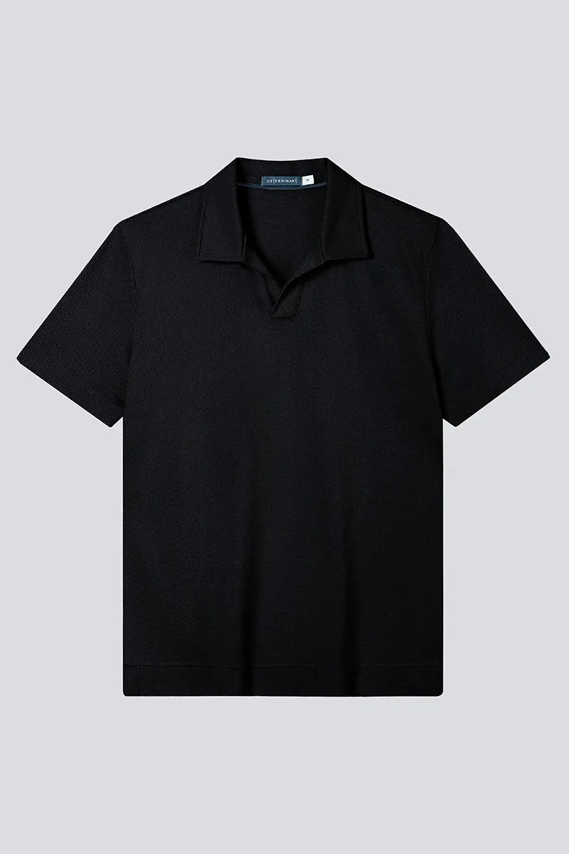 Regal Pique Buttonless Polo | Black BKFD01