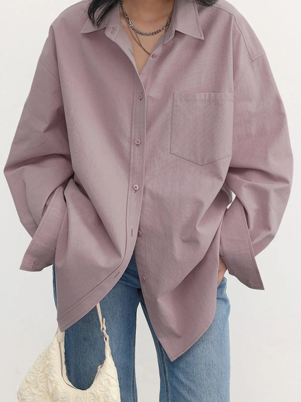 Relaxed Oversized Graceful Cotton Shirt