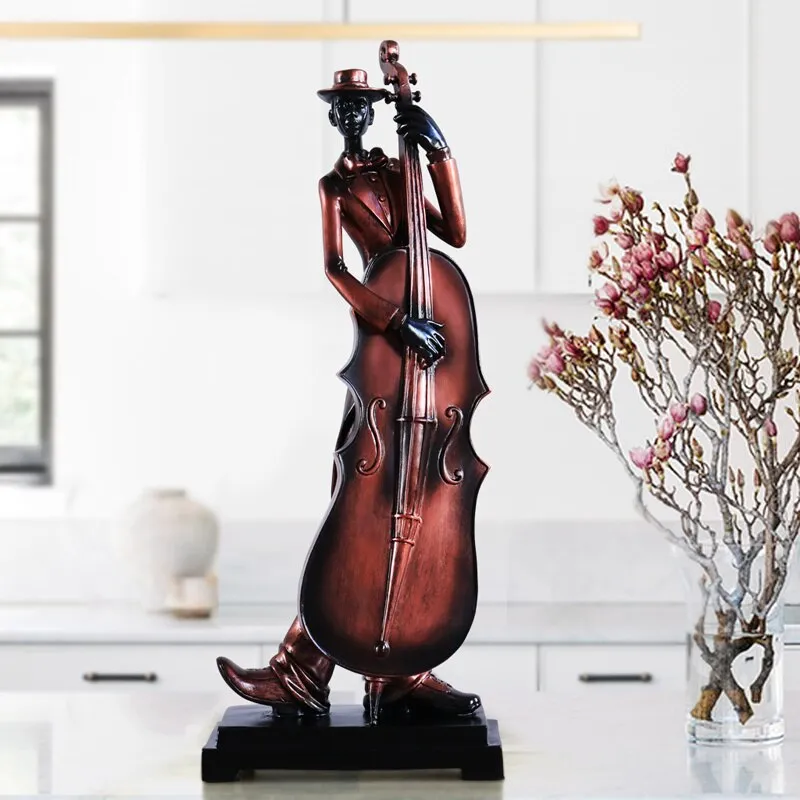 Resin Musician Band Statues: Artistic Home and Cafe Decor for Music Enthusiasts