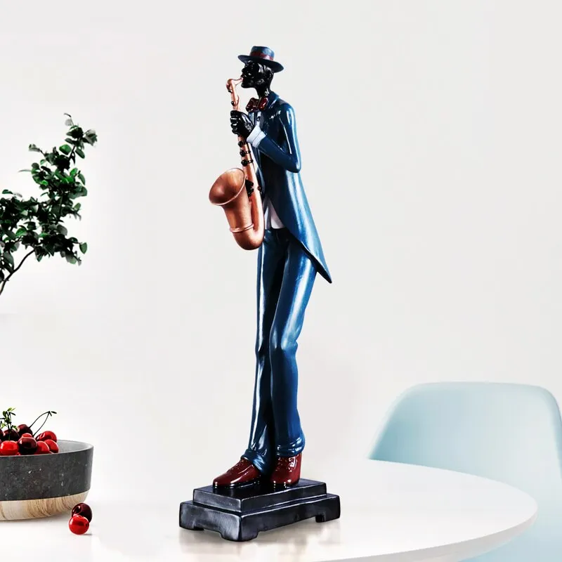 Resin Musician Band Statues: Artistic Home and Cafe Decor for Music Enthusiasts