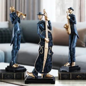 Resin Musician Band Statues: Artistic Home and Cafe Decor for Music Enthusiasts