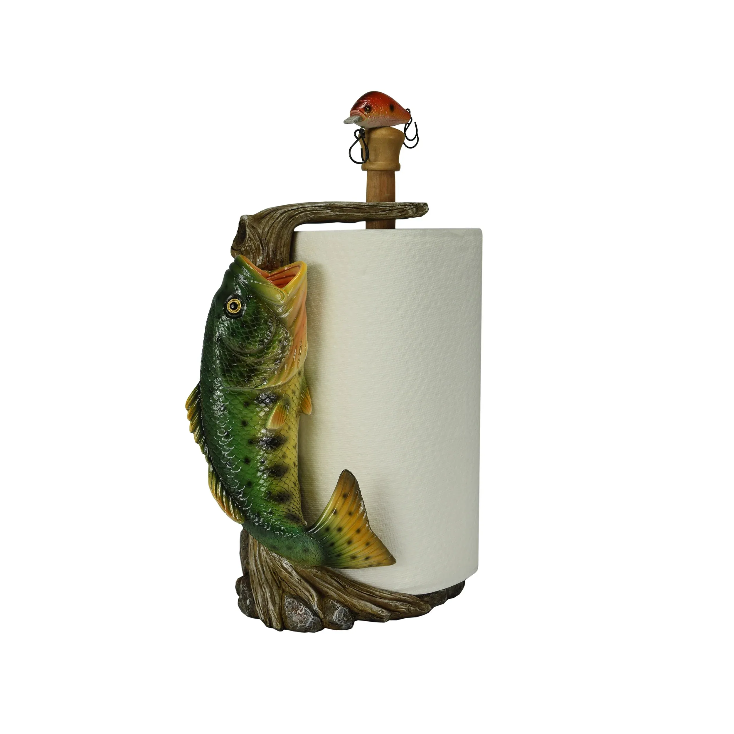 River's Edge 16"T Paper Towel Holder - Largemouth Bass