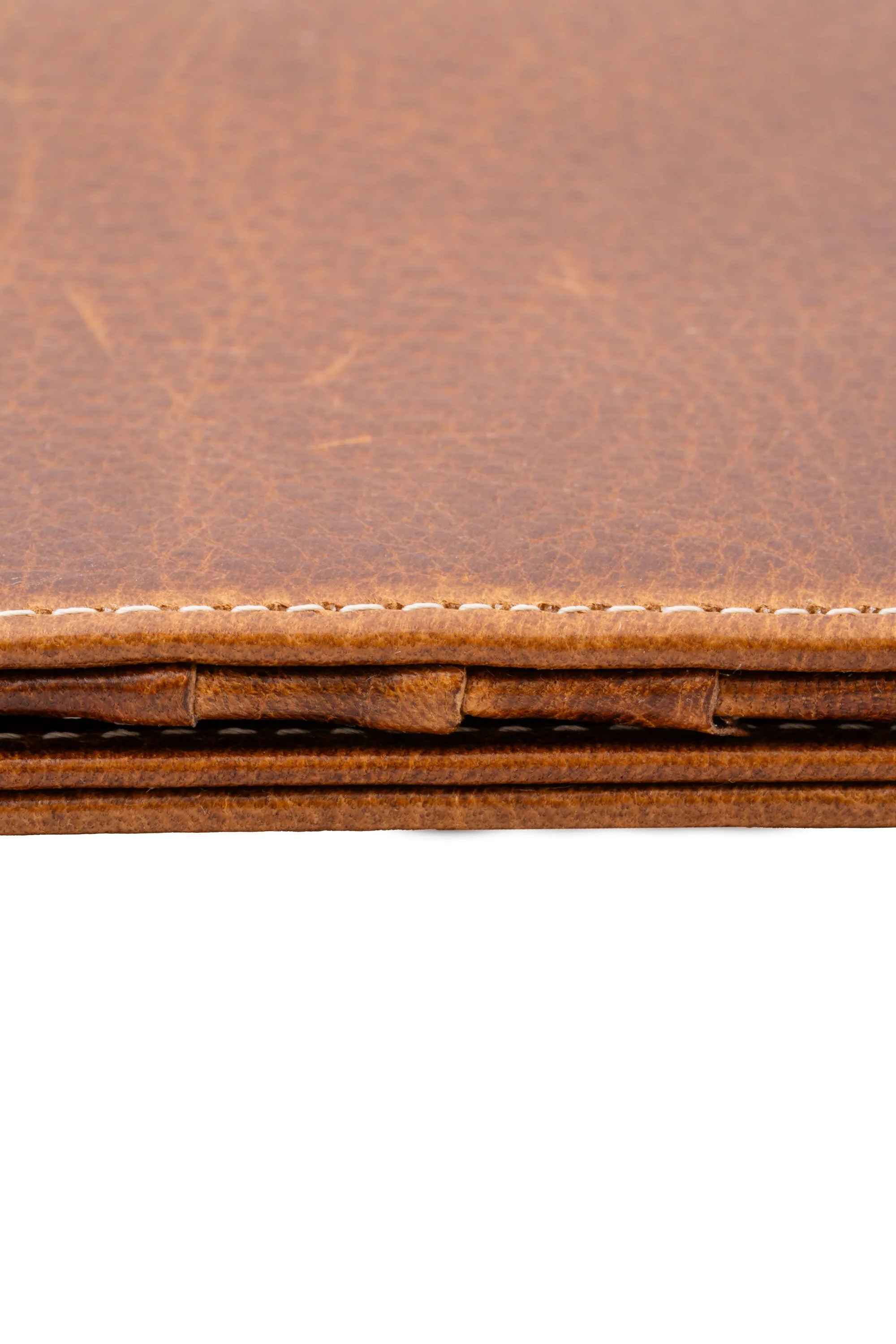 Saddle Brown Full-Grain Leather Passport Holder