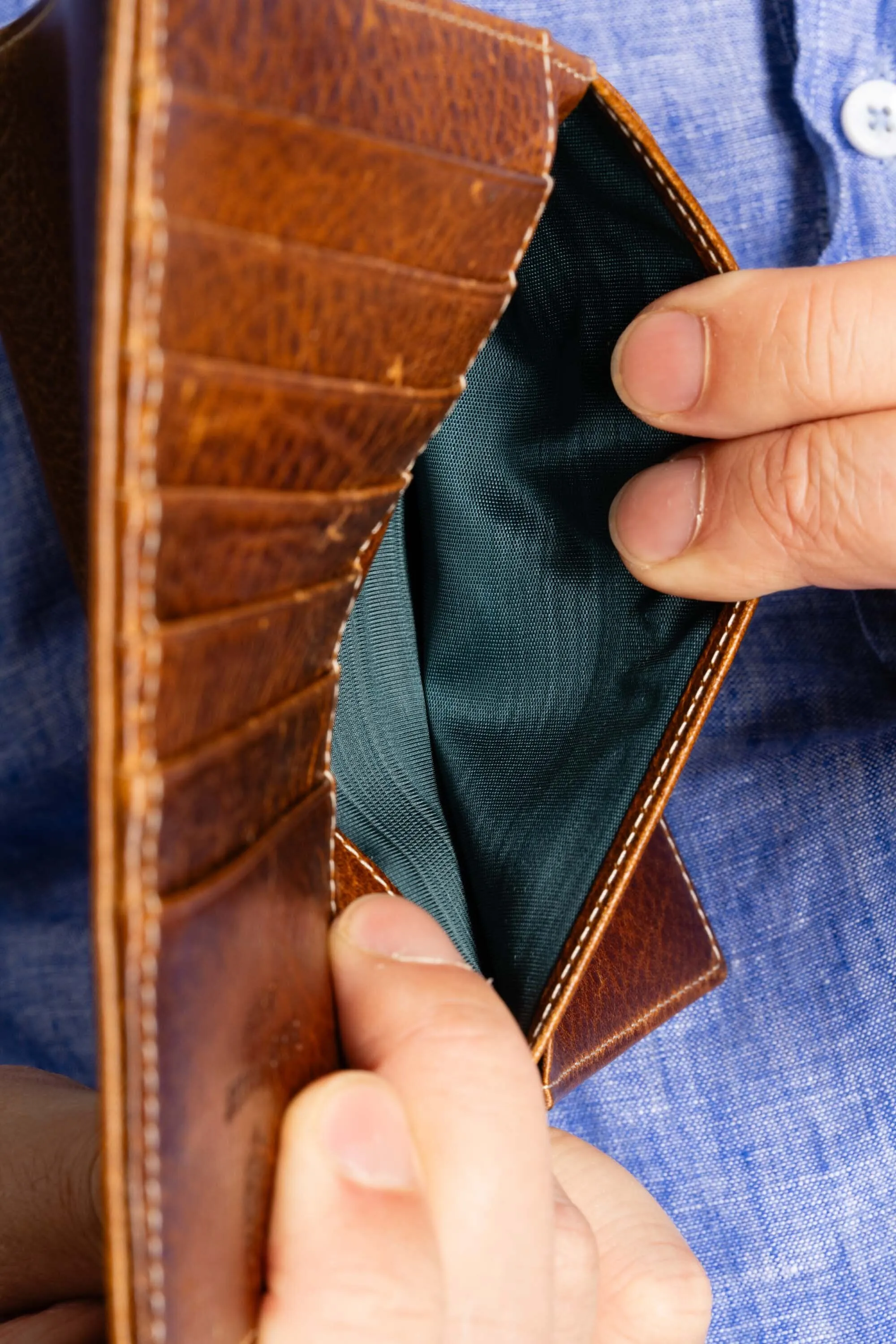 Saddle Brown Full-Grain Leather Passport Holder