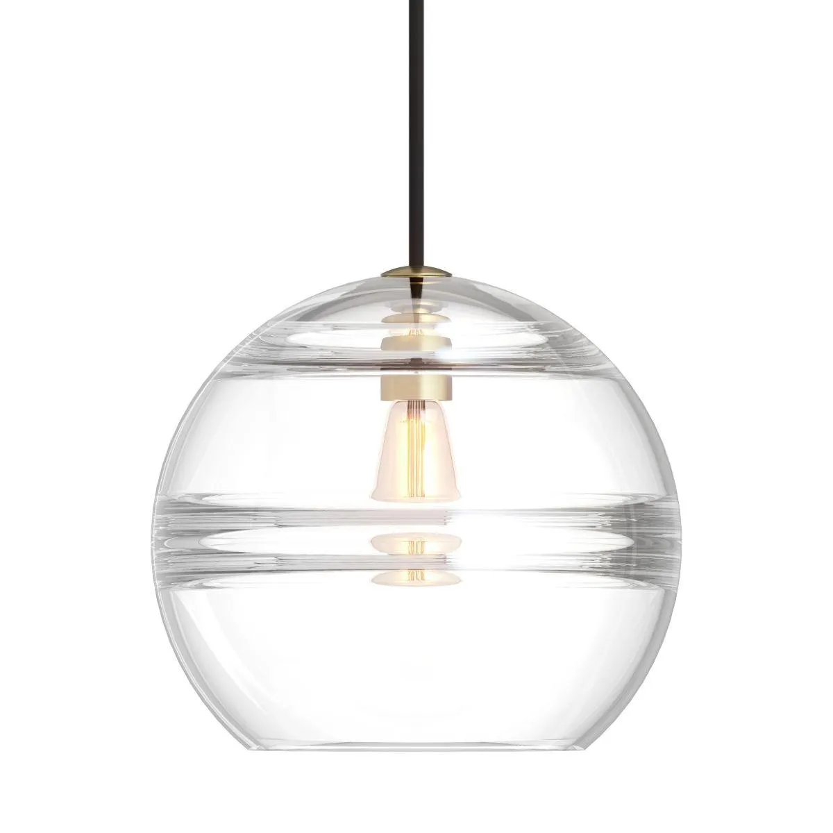 Sedona Medium 8 in. Pendant Light Clear Aged Brass Finish