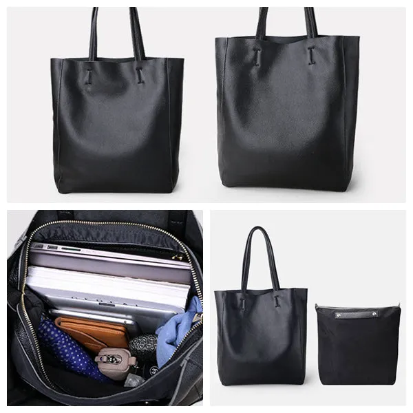 Simple Leather Handbag Full Grain Leather Best Tote Bag For Ladies