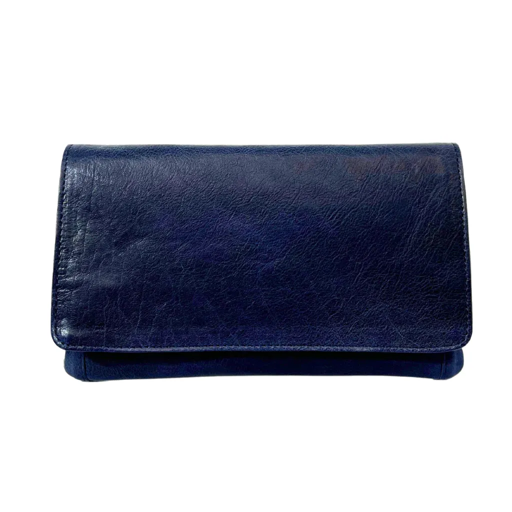 Sirena Leather Purse: Navy